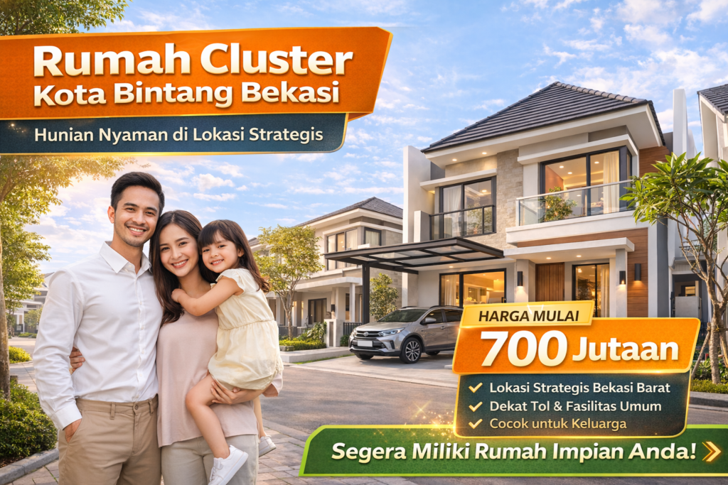 Rumah cluster Bekasi di Kota Bintang dengan desain modern dua lantai cocok untuk keluarga muda