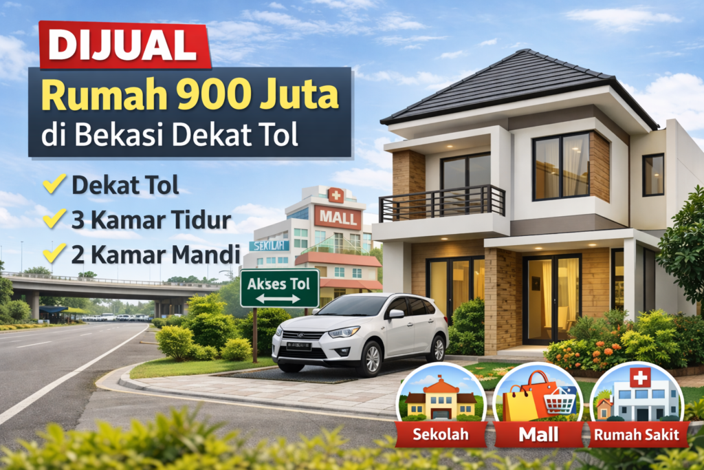rumah-dijual-900-juta-bekasi-dekat-tol Rumah dijual 900 juta di Bekasi dekat tol dengan desain modern dua lantai dan fasilitas lengkap