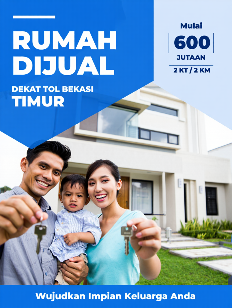 Rumah dijual dekat Tol Bekasi Timur harga 600 jutaan dengan 2 kamar tidur dan 2 kamar mandi cocok untuk keluarga muda